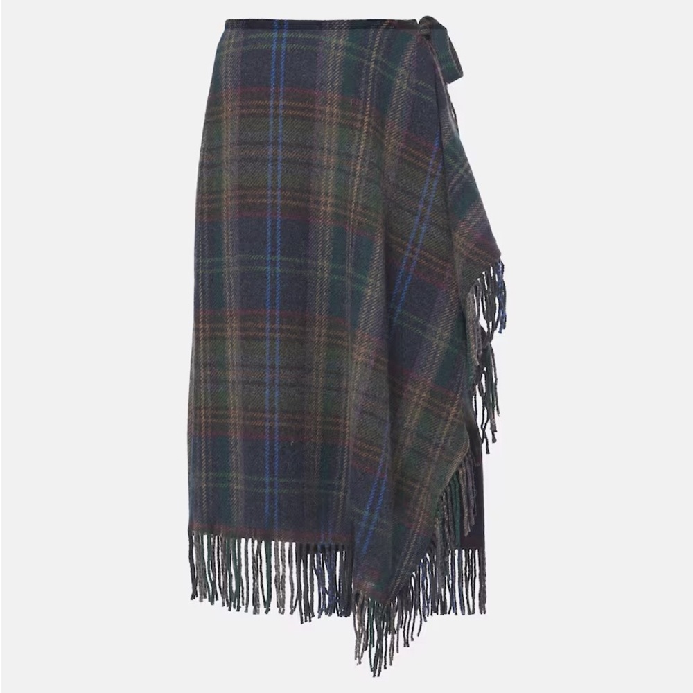 POLO RALPH LAUREN Plaid Fringe Wrap Skirt (SOLD OUT)